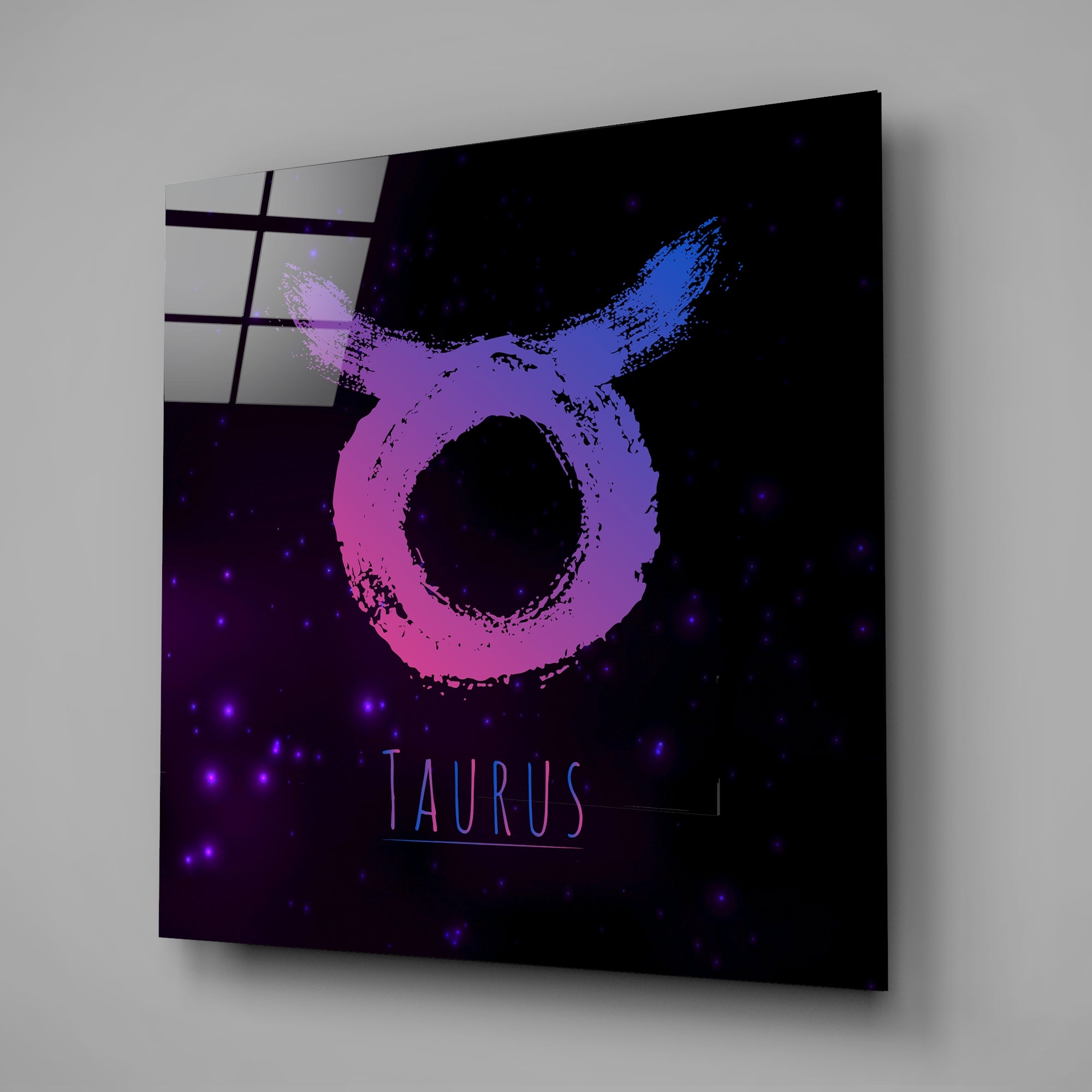 Horoscopes - Taurus Glass Wall Art.