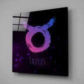 Horoscopes - Taurus Glass Wall Art.