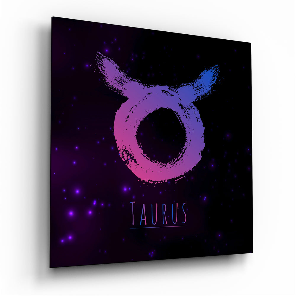 Horoscopes - Taurus Glass Wall Art.