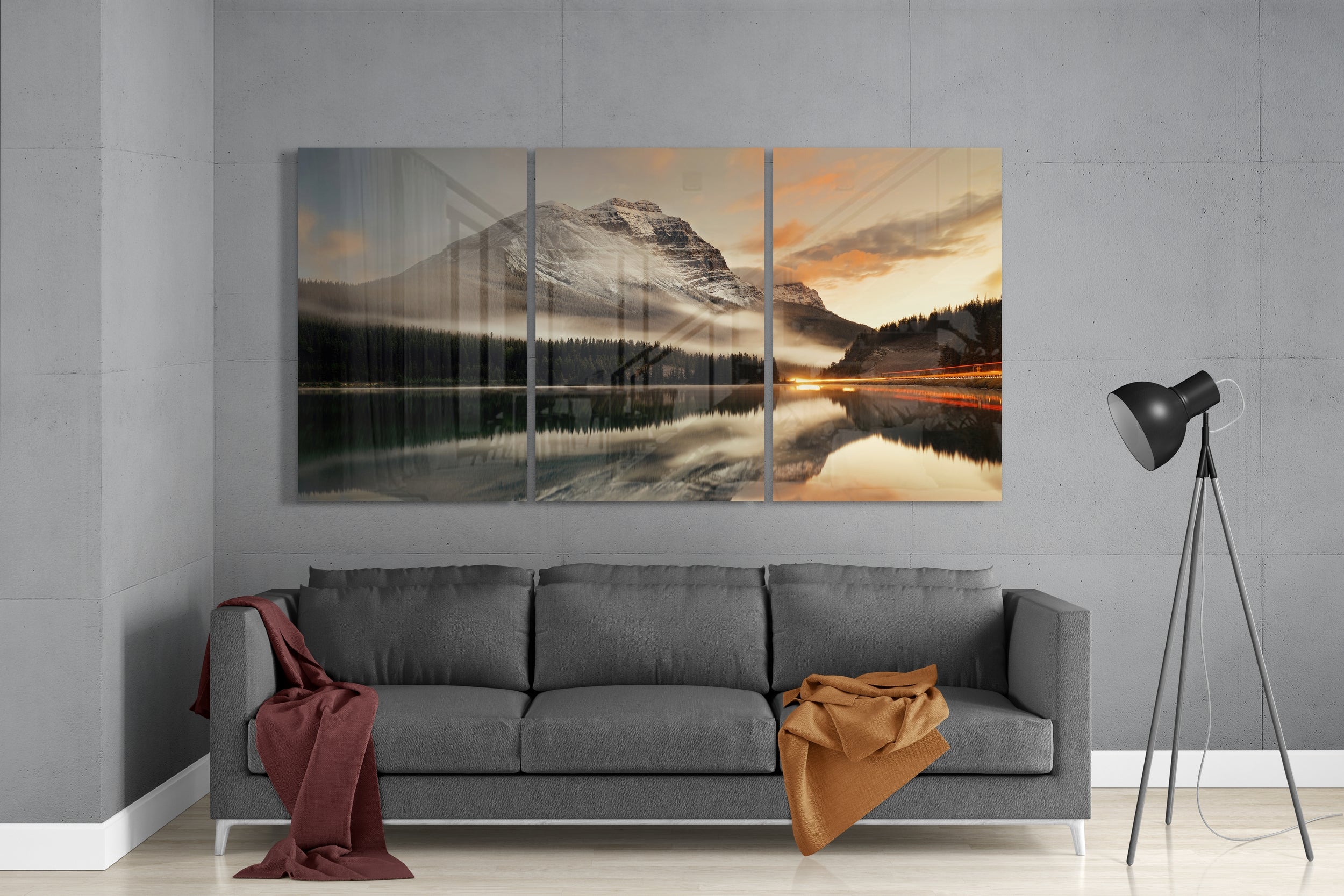 Mountain View Glass Wall Art.