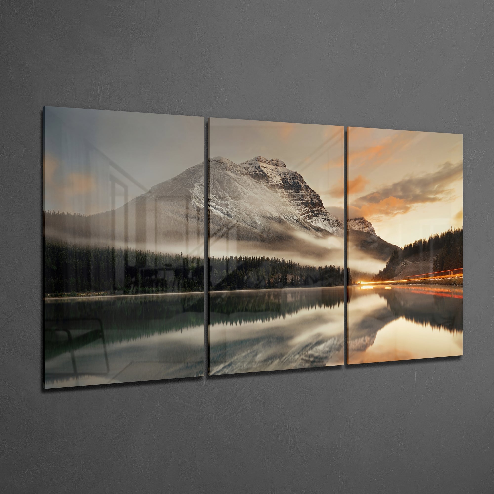 Mountain View Glass Wall Art.