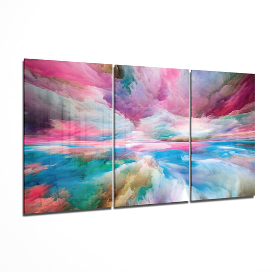 Colorful Clouds Glass Wall Art.