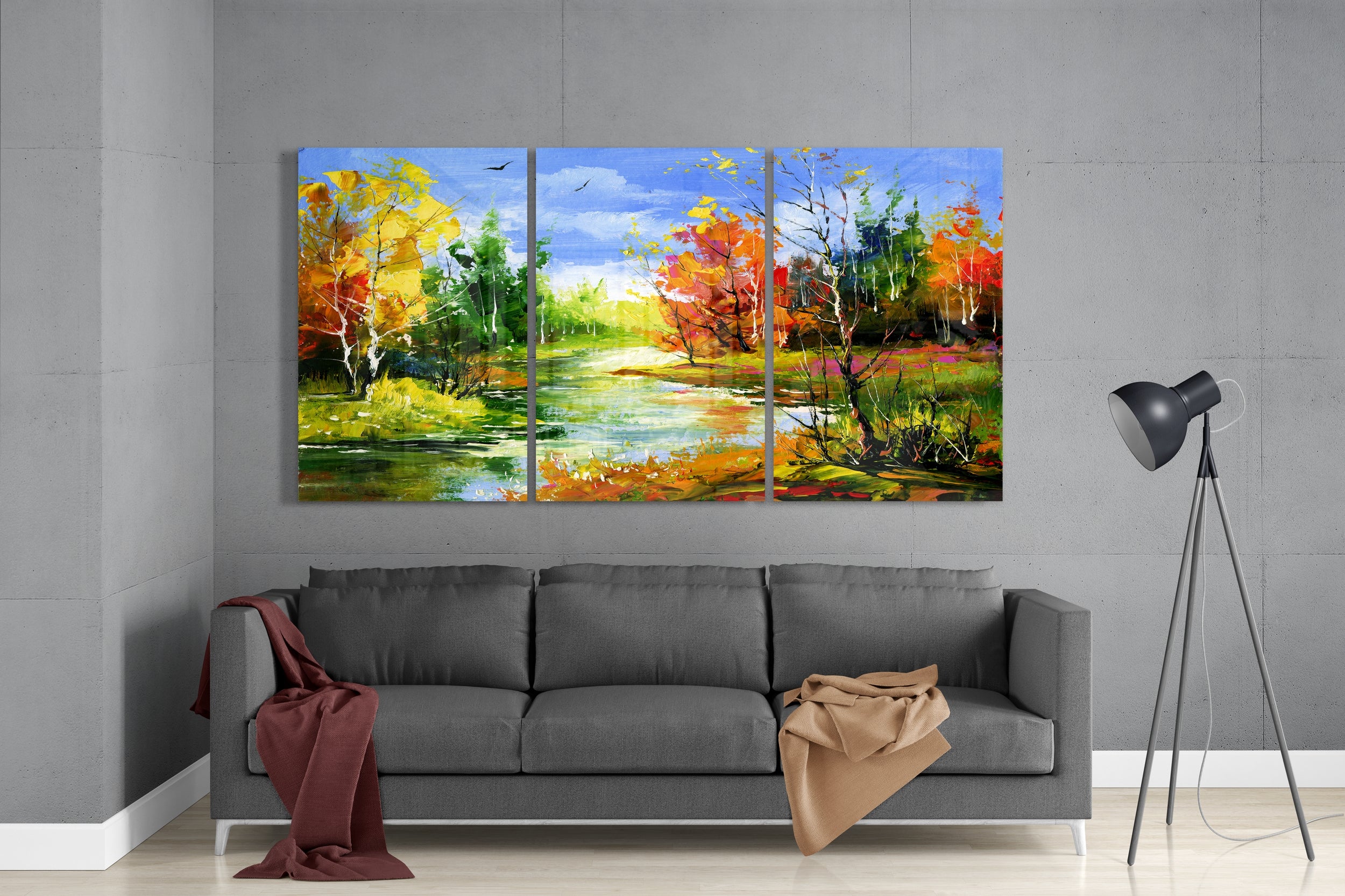 Autumn Trees Glass Wall Art.