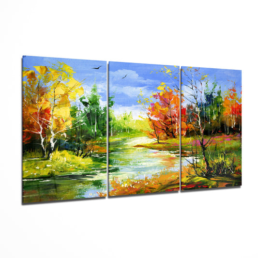 Autumn Trees Glass Wall Art.