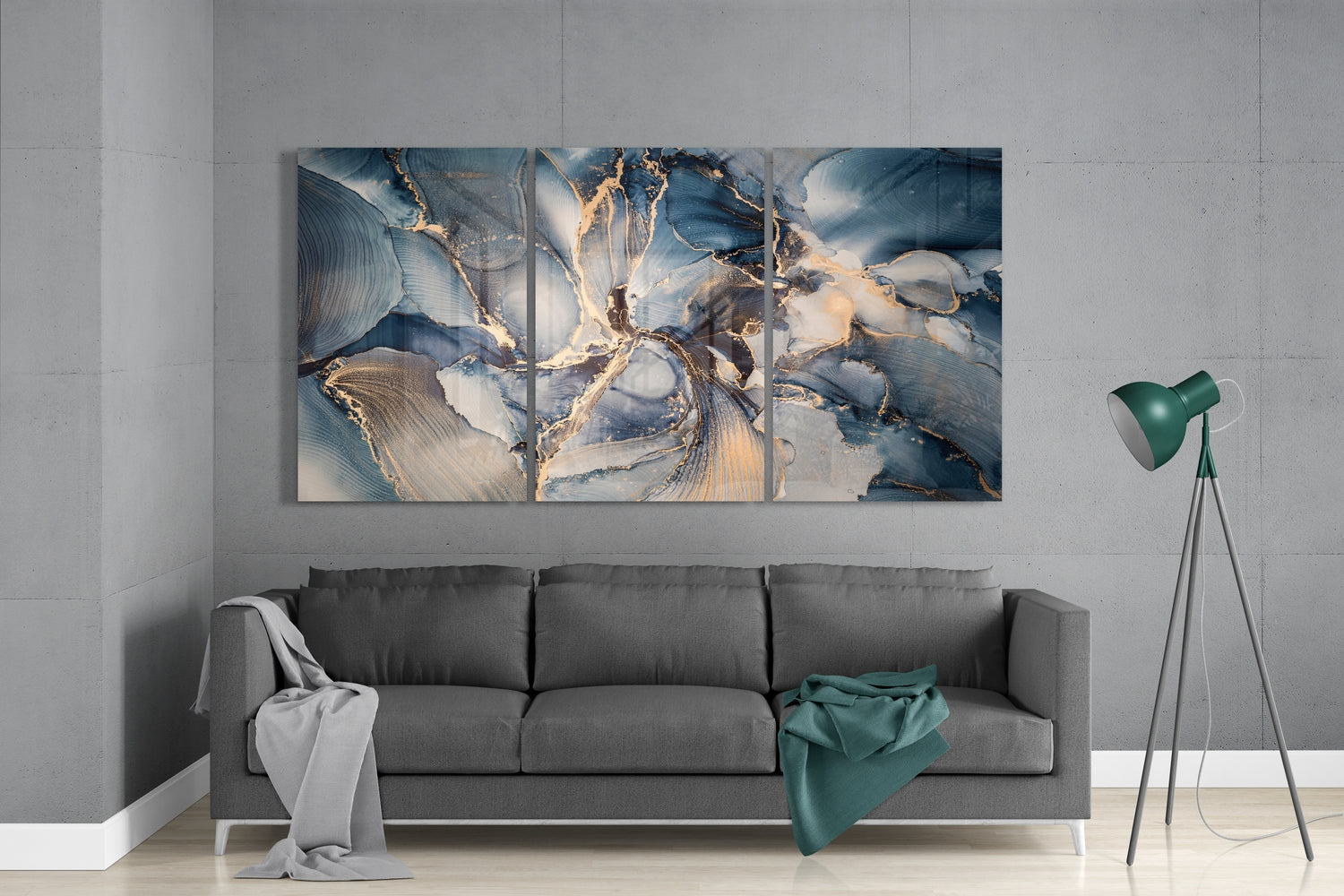 Blue Glass Wall Art.