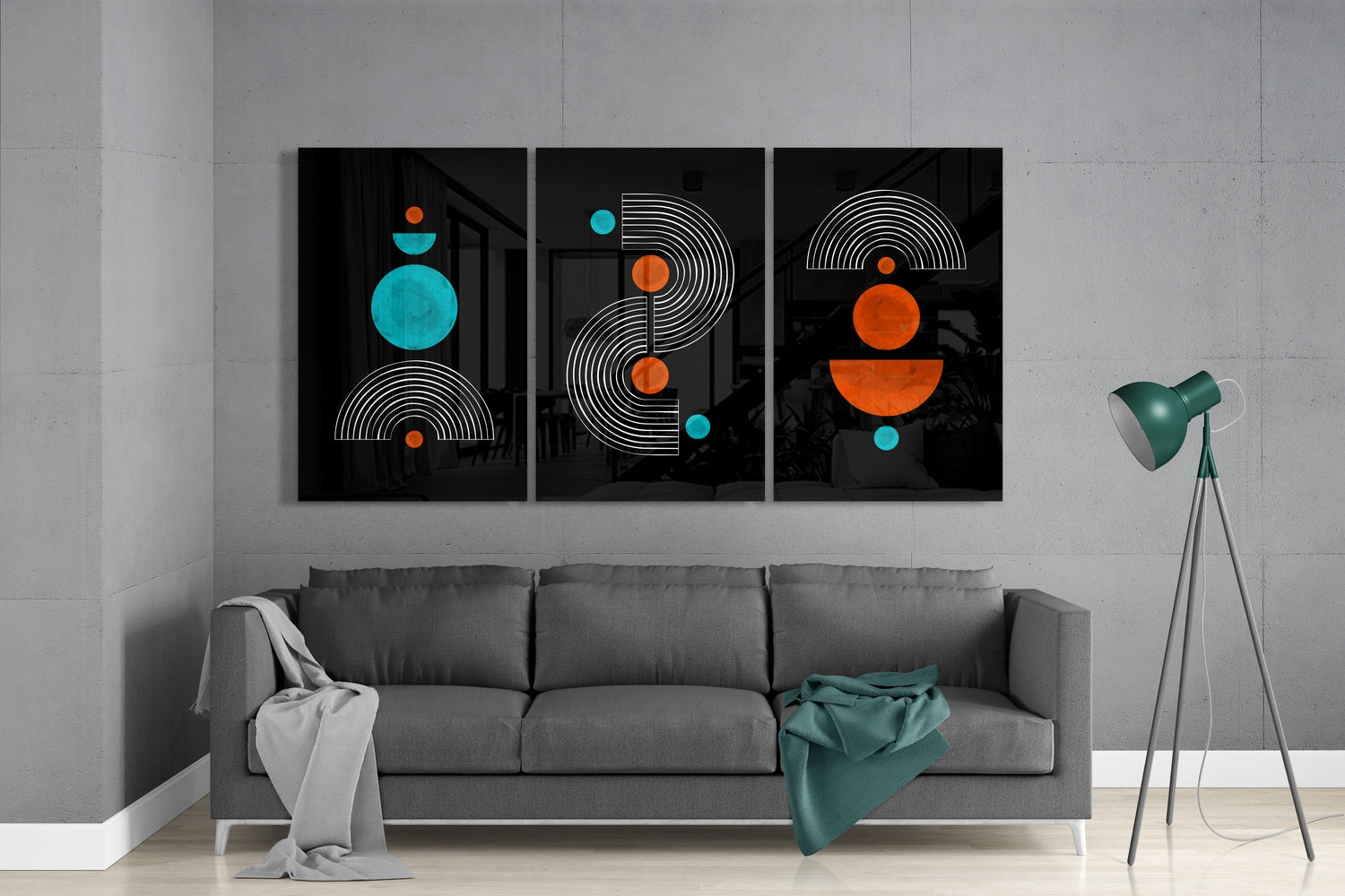 3 Shapes Mega Glass Wall Art.