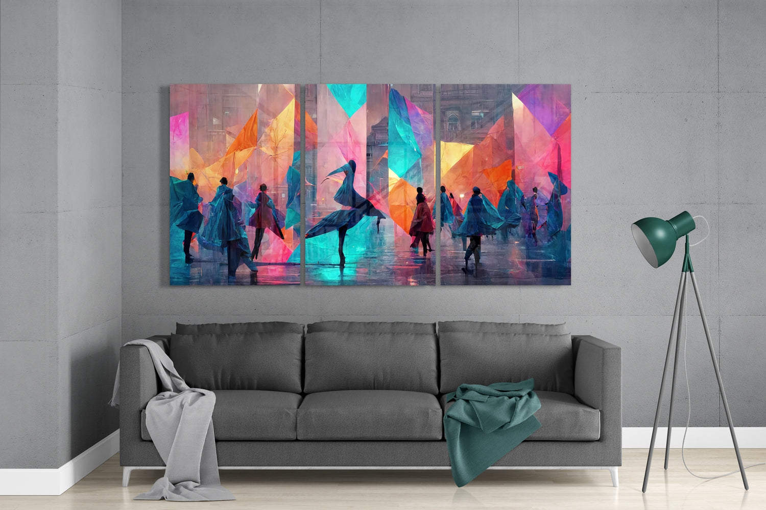 Dancing on the Street Glass Wall Art.