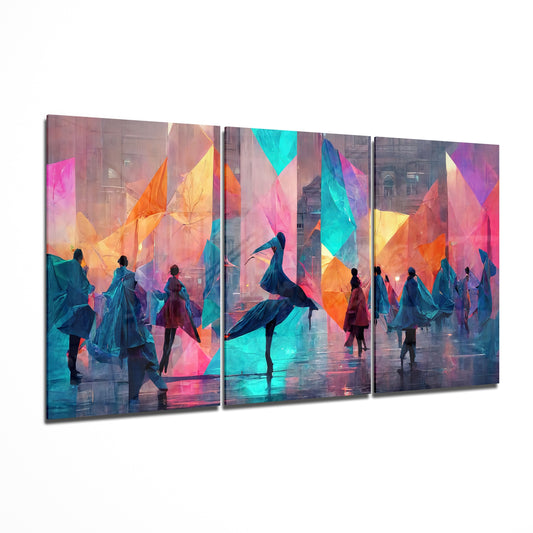 Dancing on the Street Glass Wall Art.