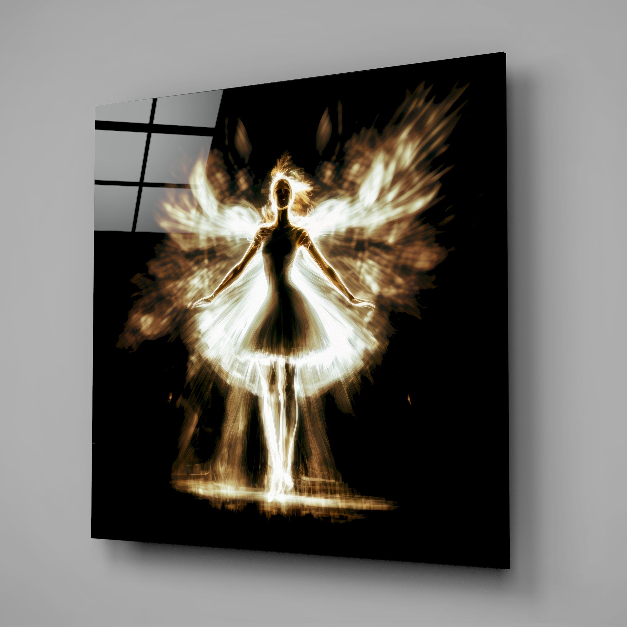 Flame Dancer Glass Wall Art  || Designers Collection.