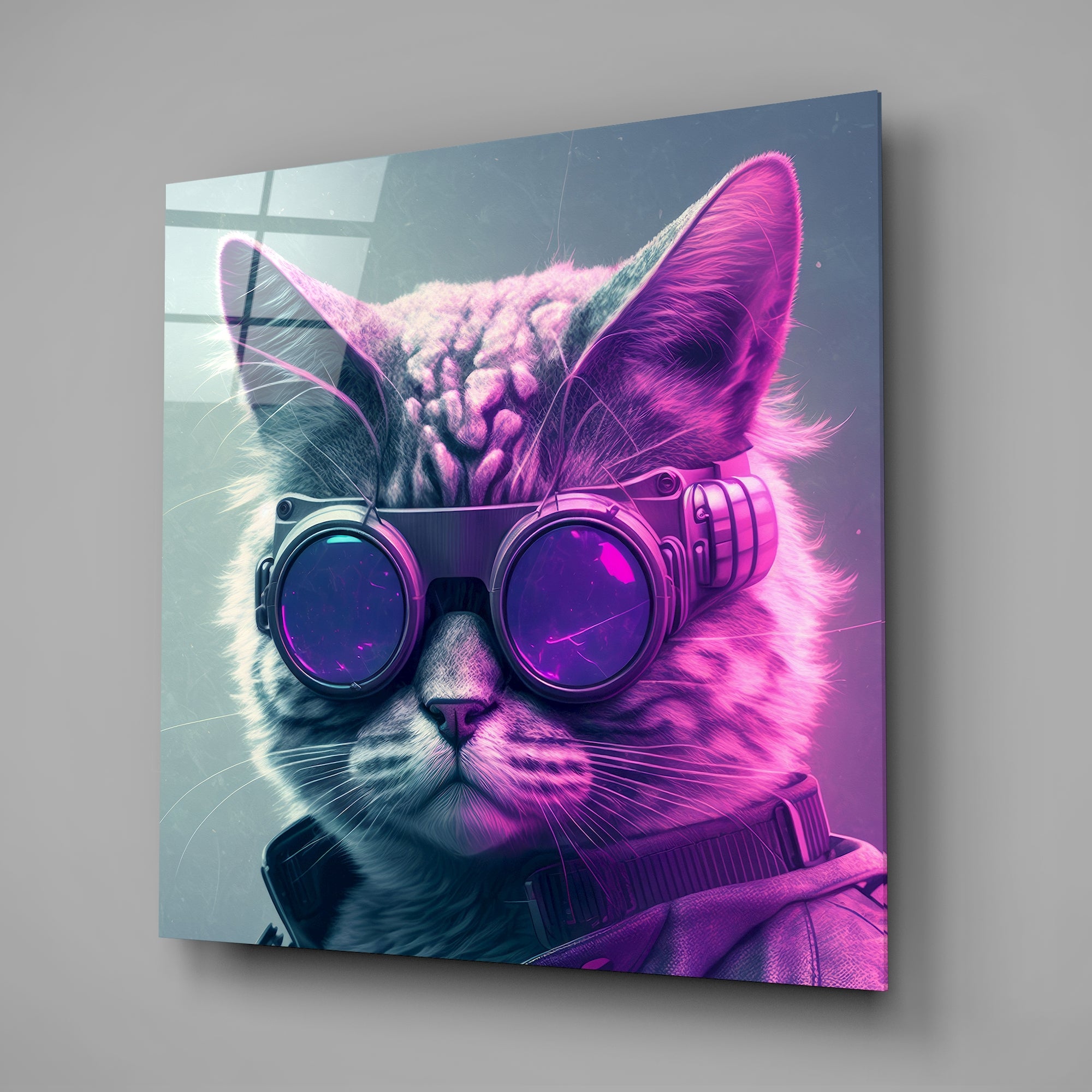 The Cat Glass Wall Art  || Designers Collection.