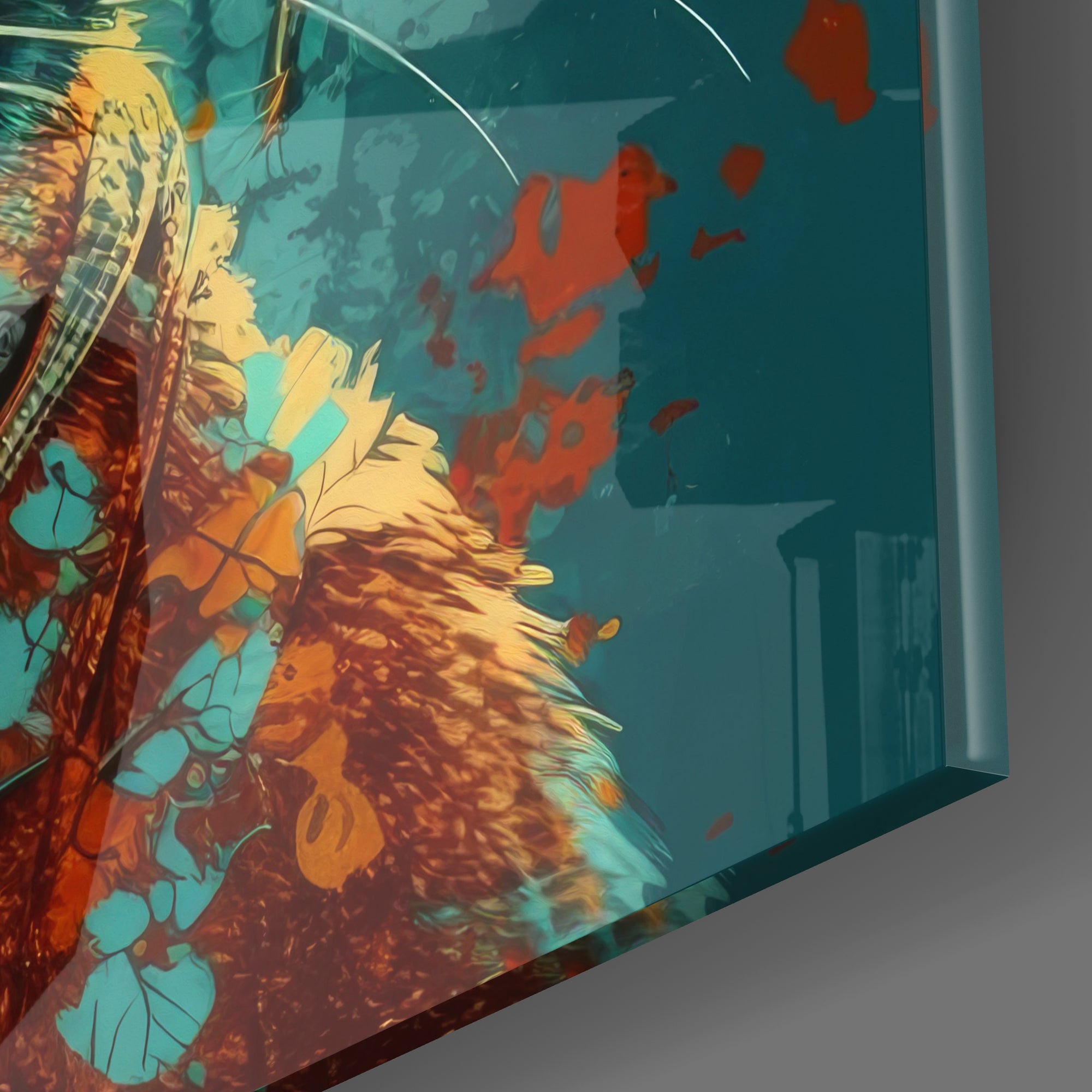 Intellectual Cat Glass Wall Art  || Designers Collection.