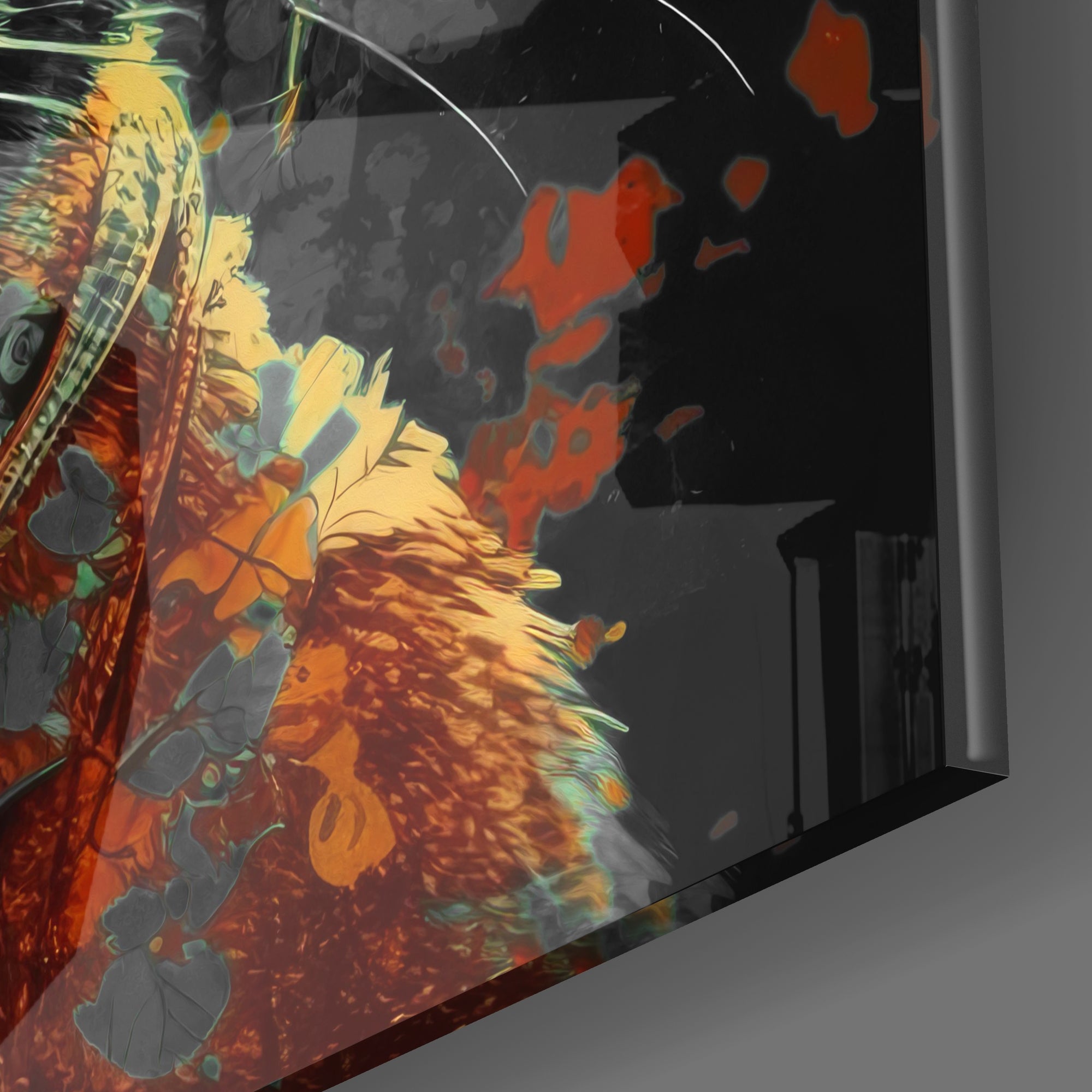 Intellectual Cat Glass Wall Art  || Designers Collection.