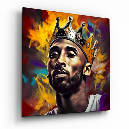 Basketball Court Legend Glass Wall Art  || Designers Collection