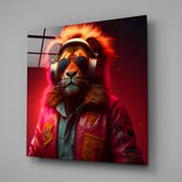Hippie Lion Glass Wall Art  || Designers Collection.