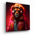 Hippie Lion Glass Wall Art  || Designers Collection.