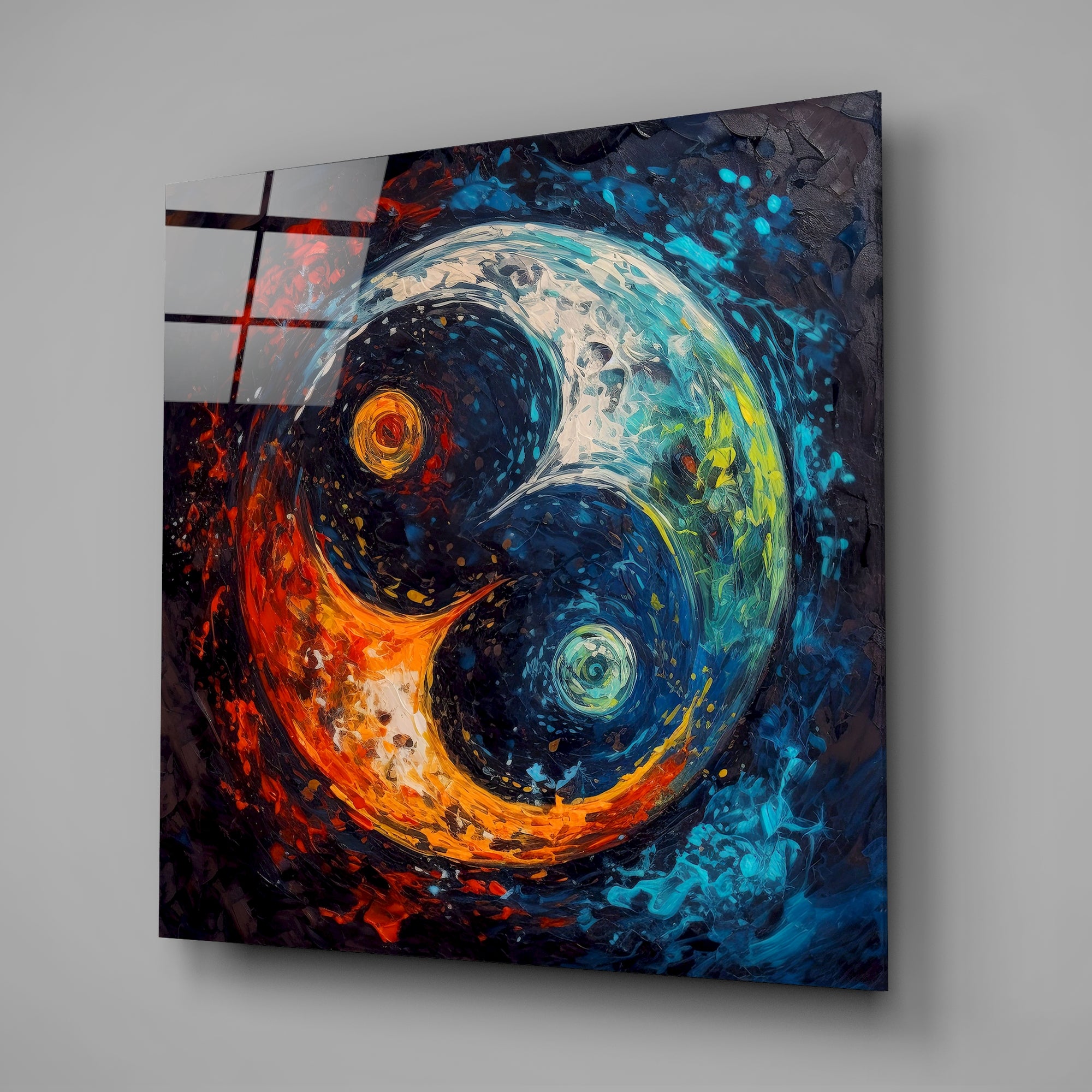 Sophisticated Ying and Yang Glass Wall Art  || Designers Collection.