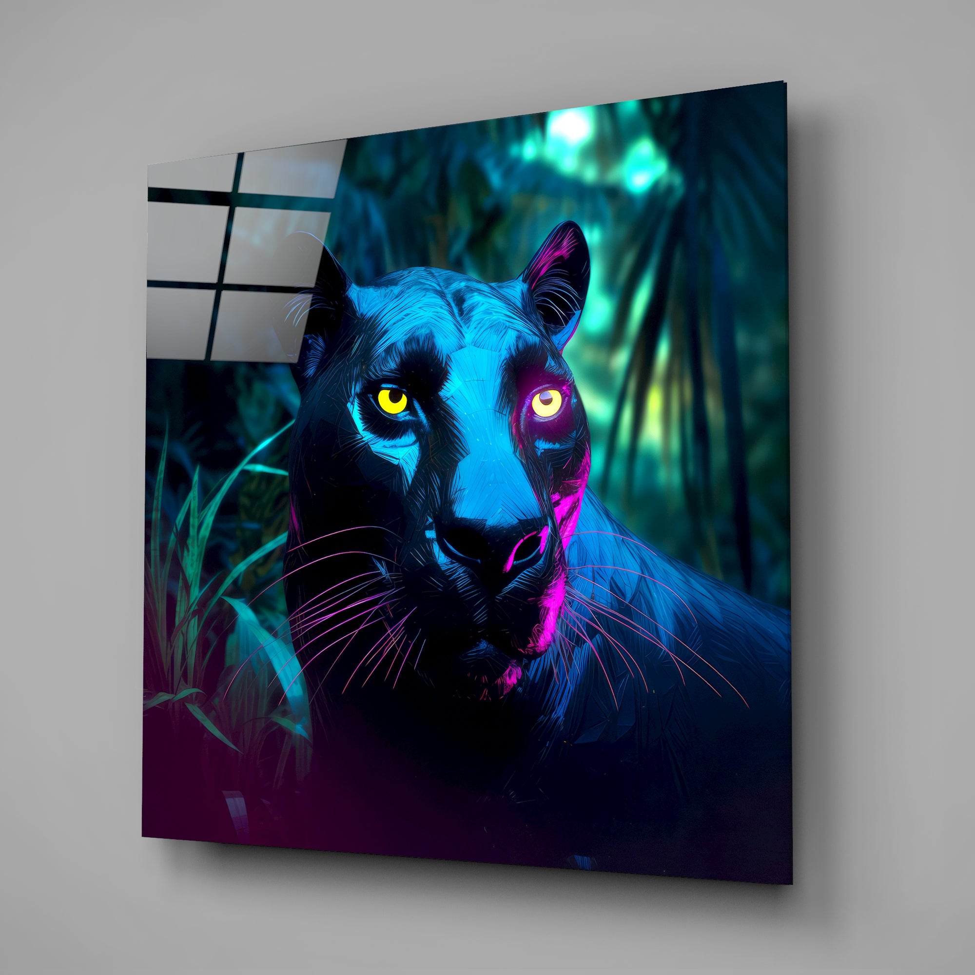 Panther Glass Wall Art  || Designers Collection.