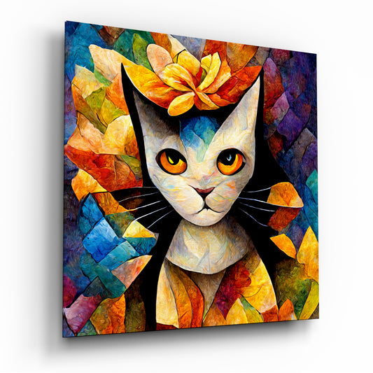 Amigucat Glass Wall Art  || Designers Collection.