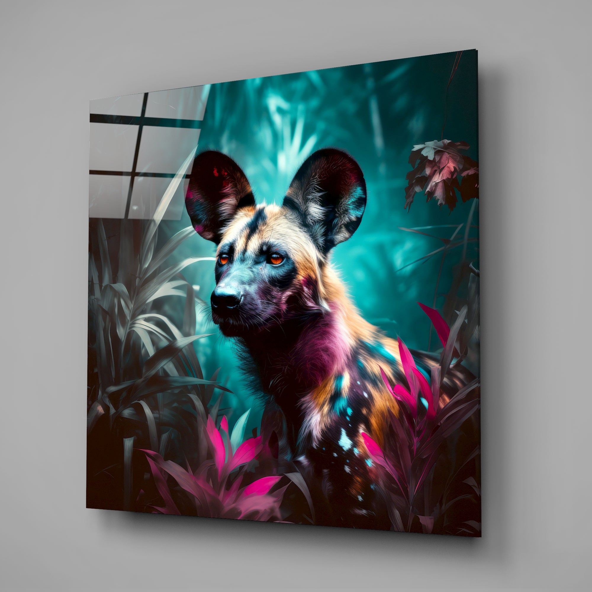 Forest Dog Glass Wall Art  || Designers Collection.