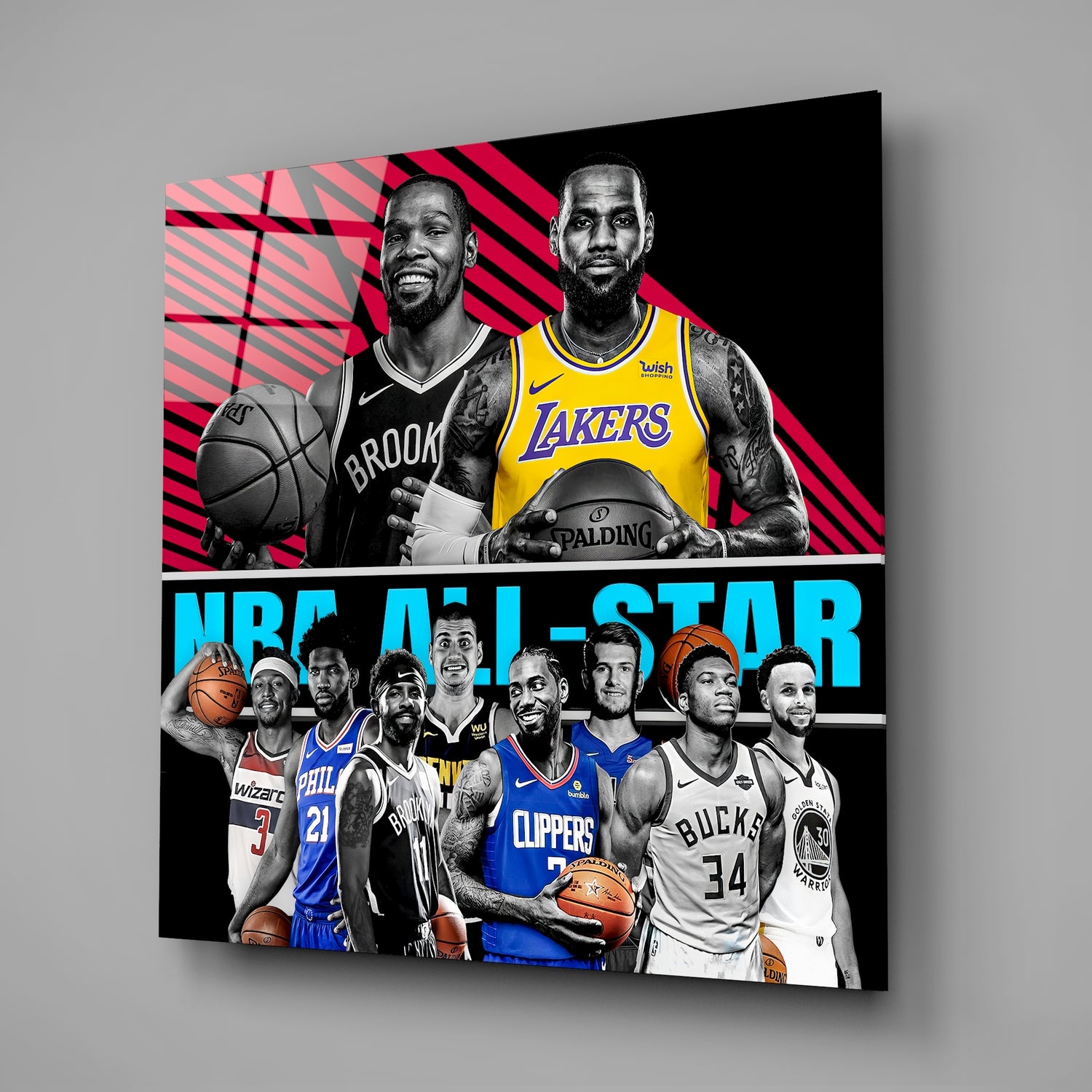 Nba All Star Glass Wall Art.