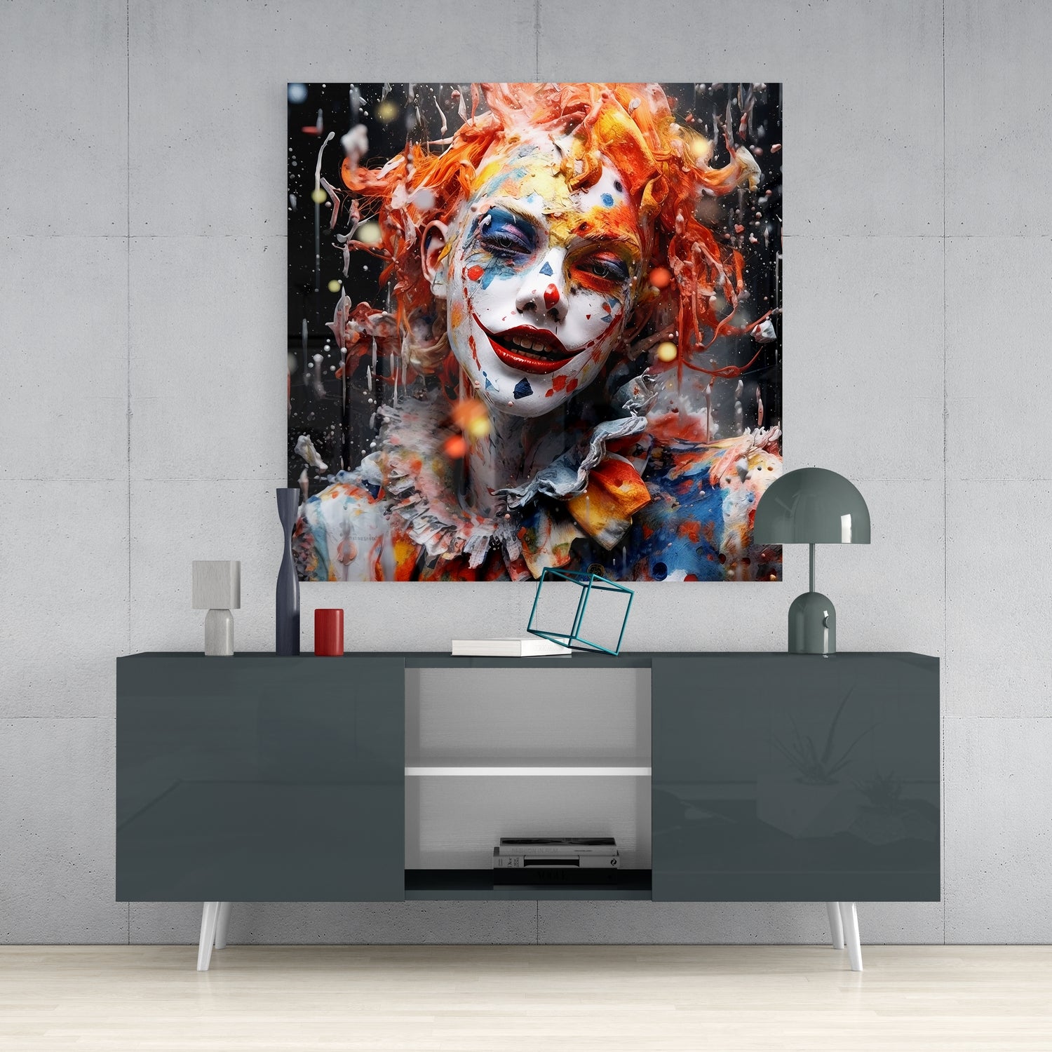 Clown Glass Wall Art.
