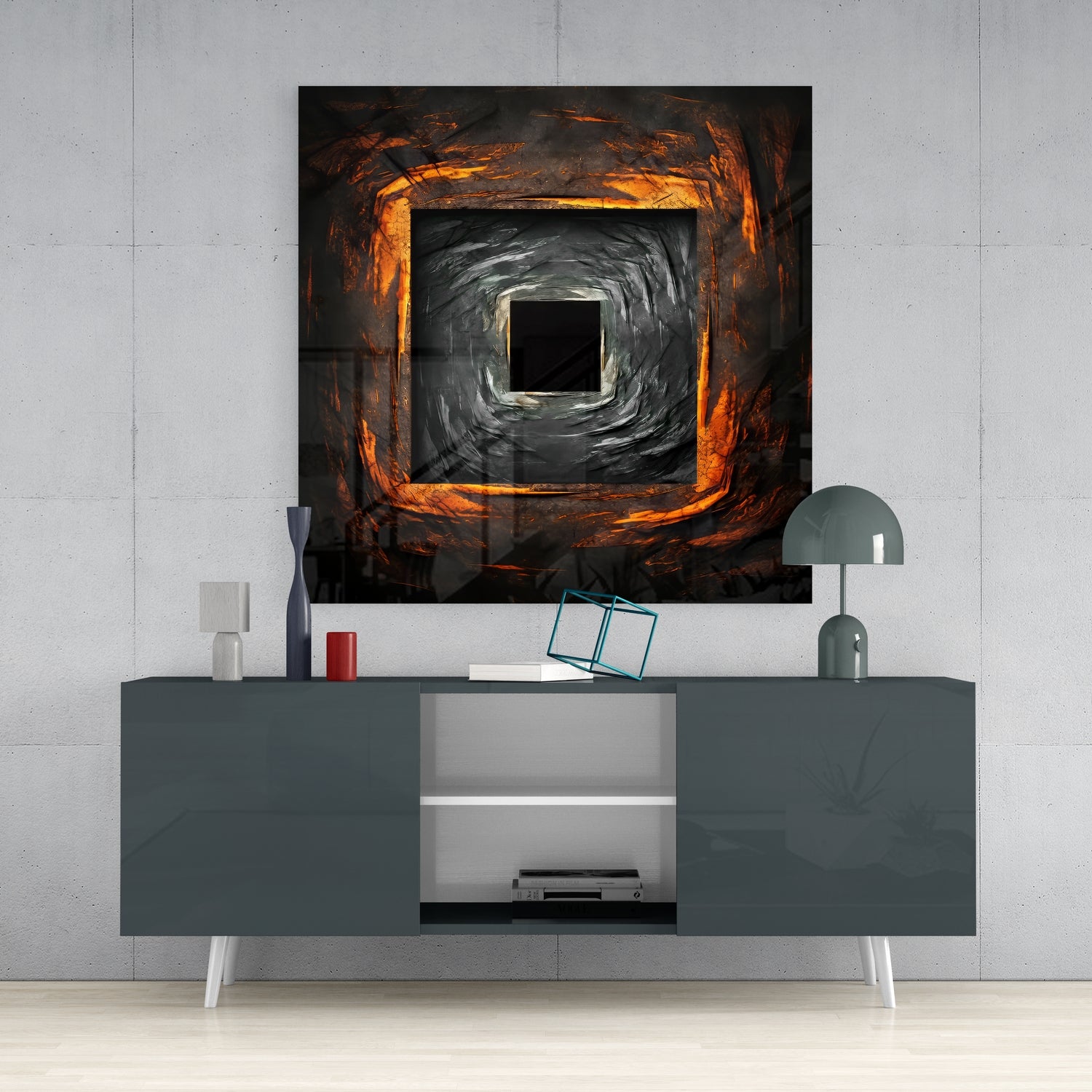 Square Hole Glass Wall Art.