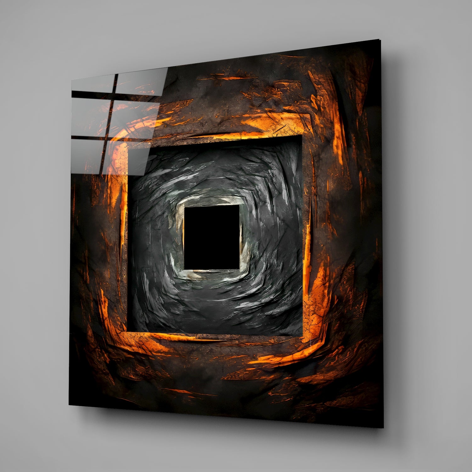 Square Hole Glass Wall Art.