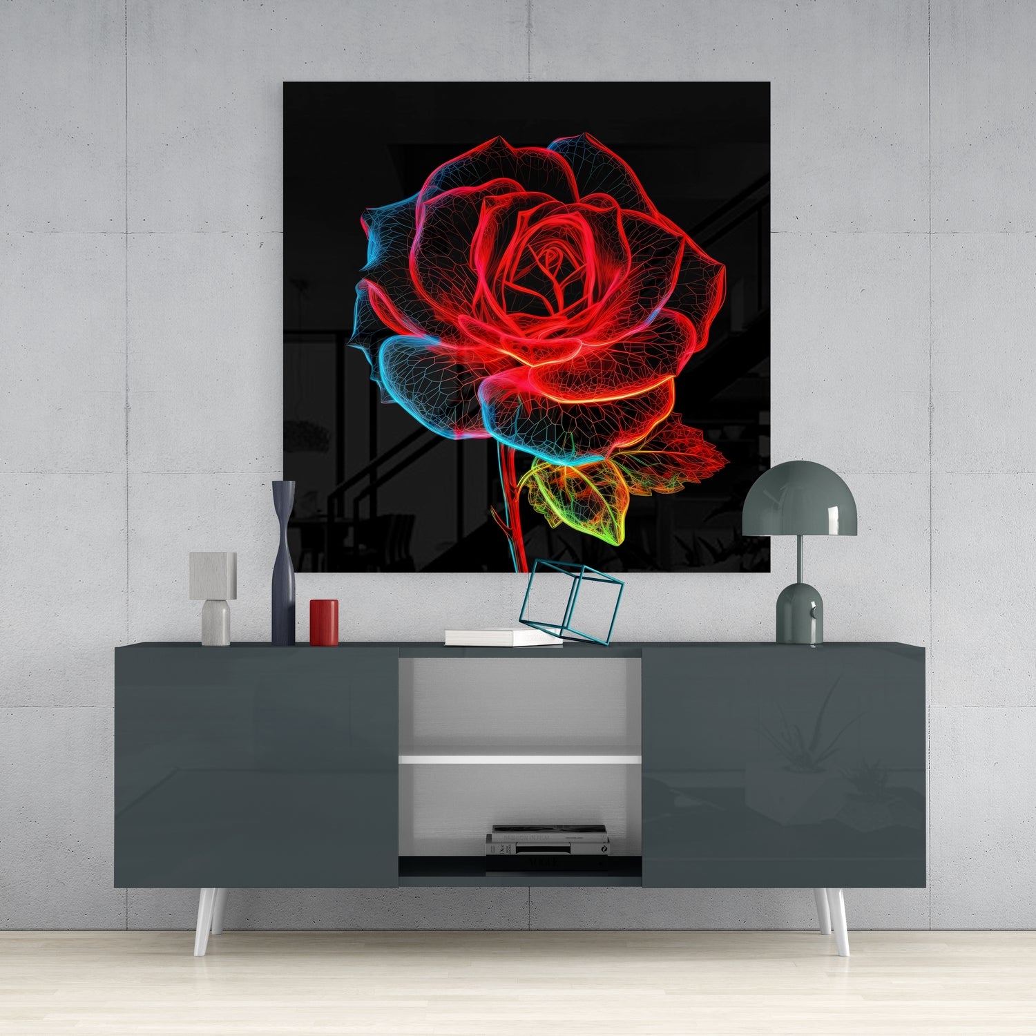 Rose Glass Wall Art.