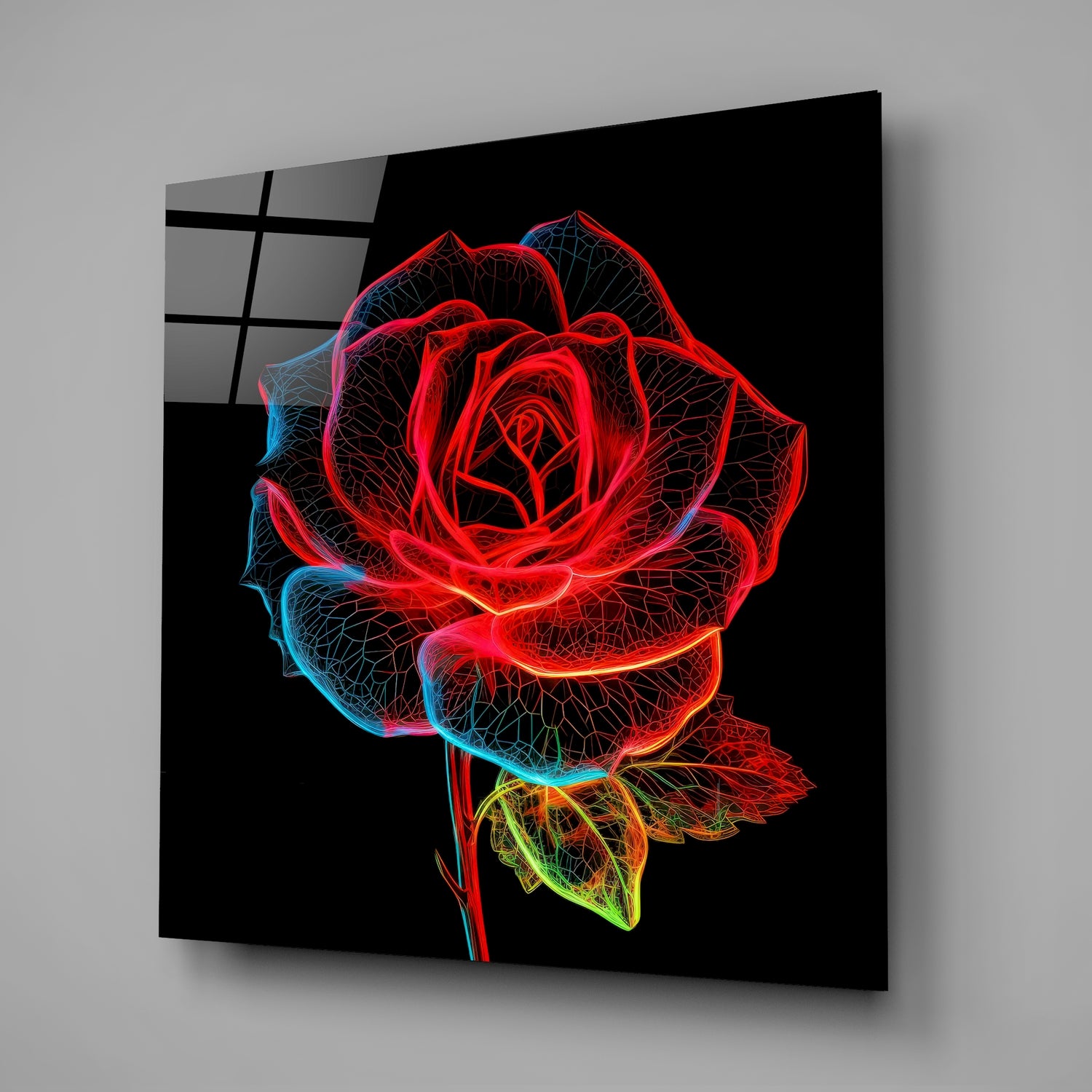 Rose Glass Wall Art.