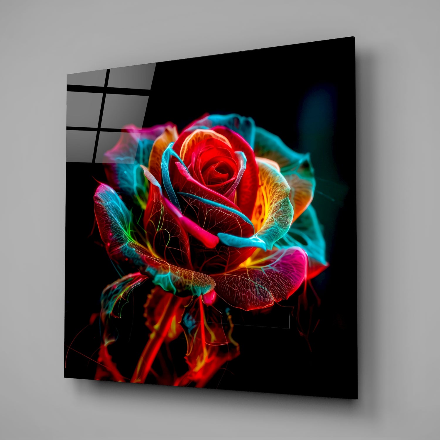 Rose Glass Wall Art.