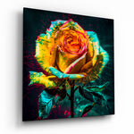 Yellow Rose Glass Wall Art.
