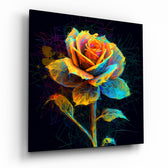 Yellow Rose Glass Wall Art.