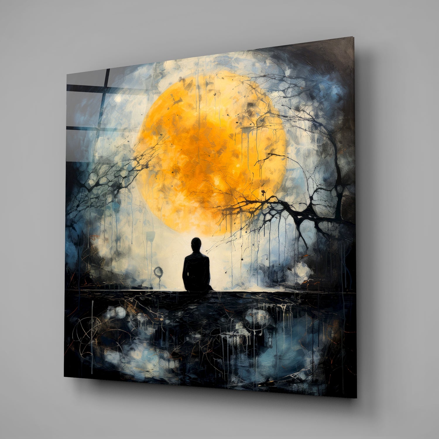 Night And Moonlight Glass Wall Art.