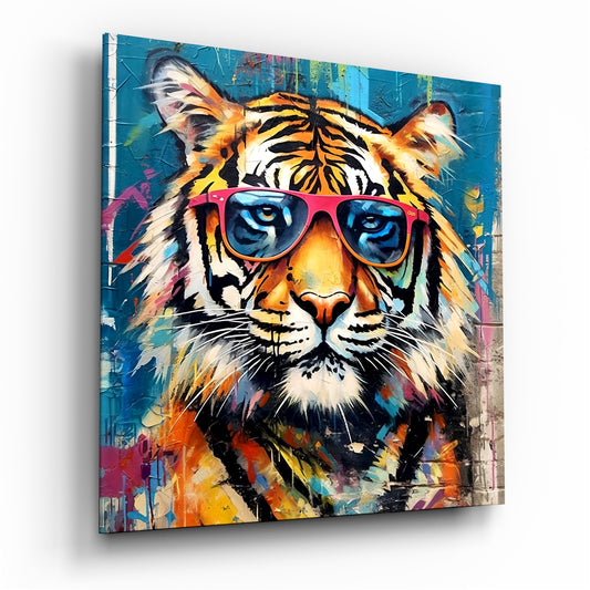 Cool Tiger Glass Wall Art.