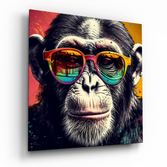 Cool Monkey Glass Wall Art.