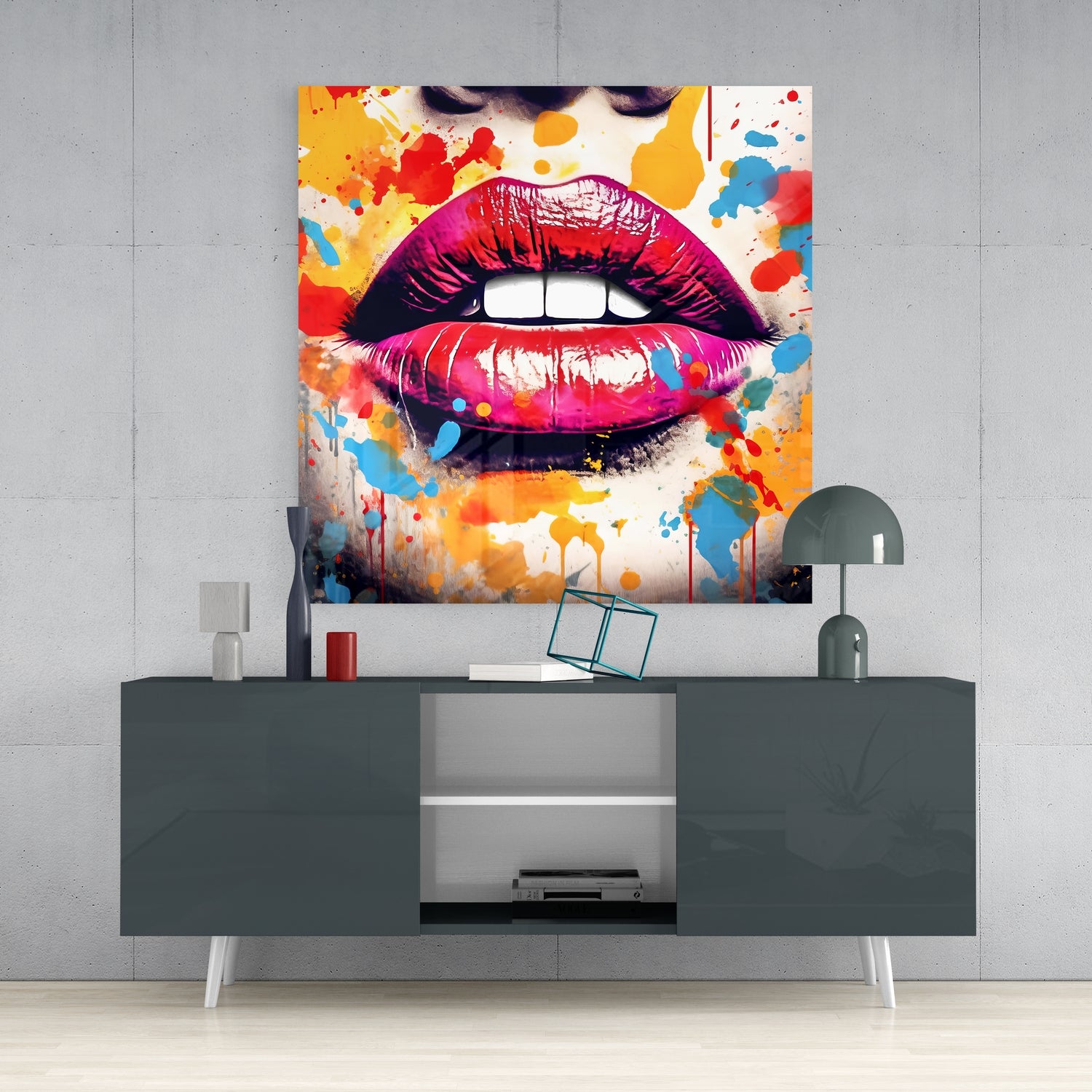 Retro Lip Glass Wall Art.