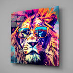 Cool Lion Glass Wall Art.