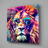 Cool Lion Glass Wall Art.