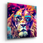 Cool Lion Glass Wall Art.