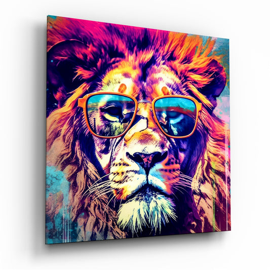 Cool Lion Glass Wall Art.