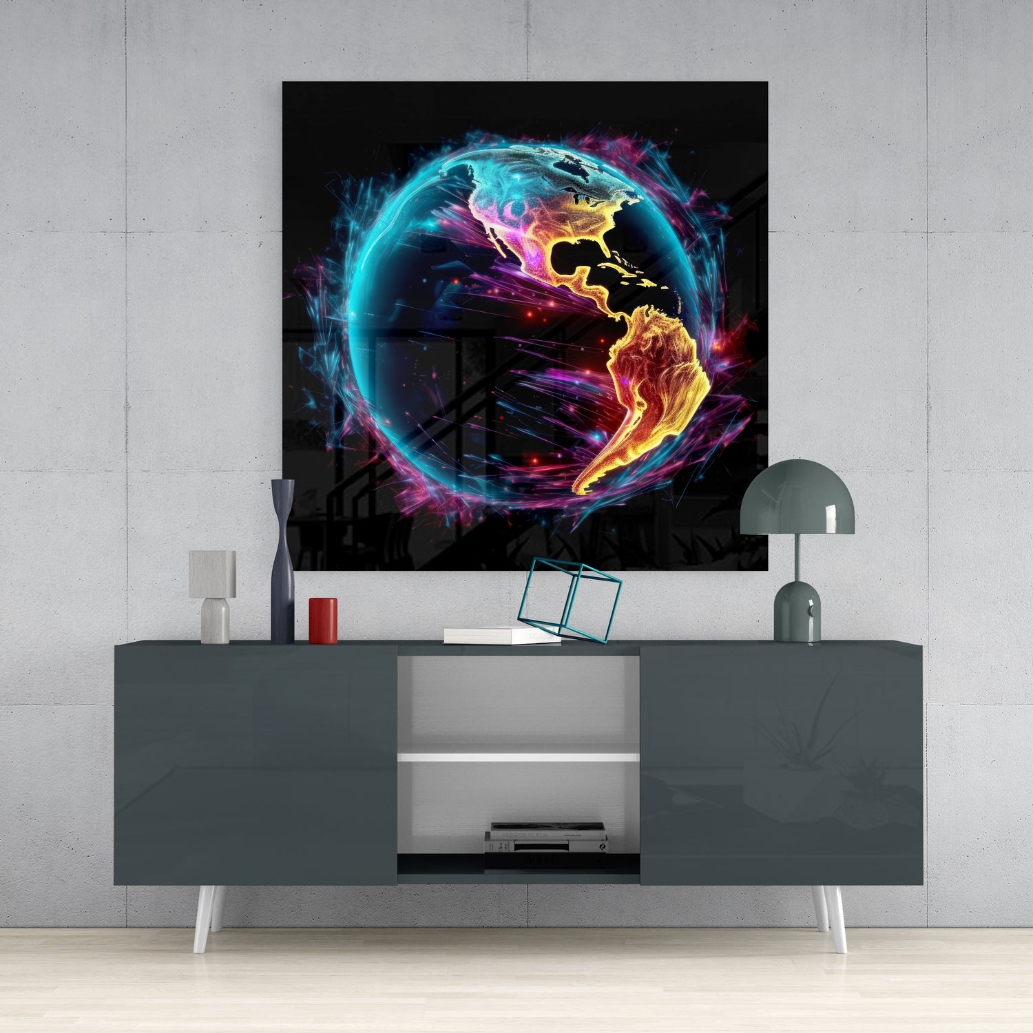 World Glass Wall Art.