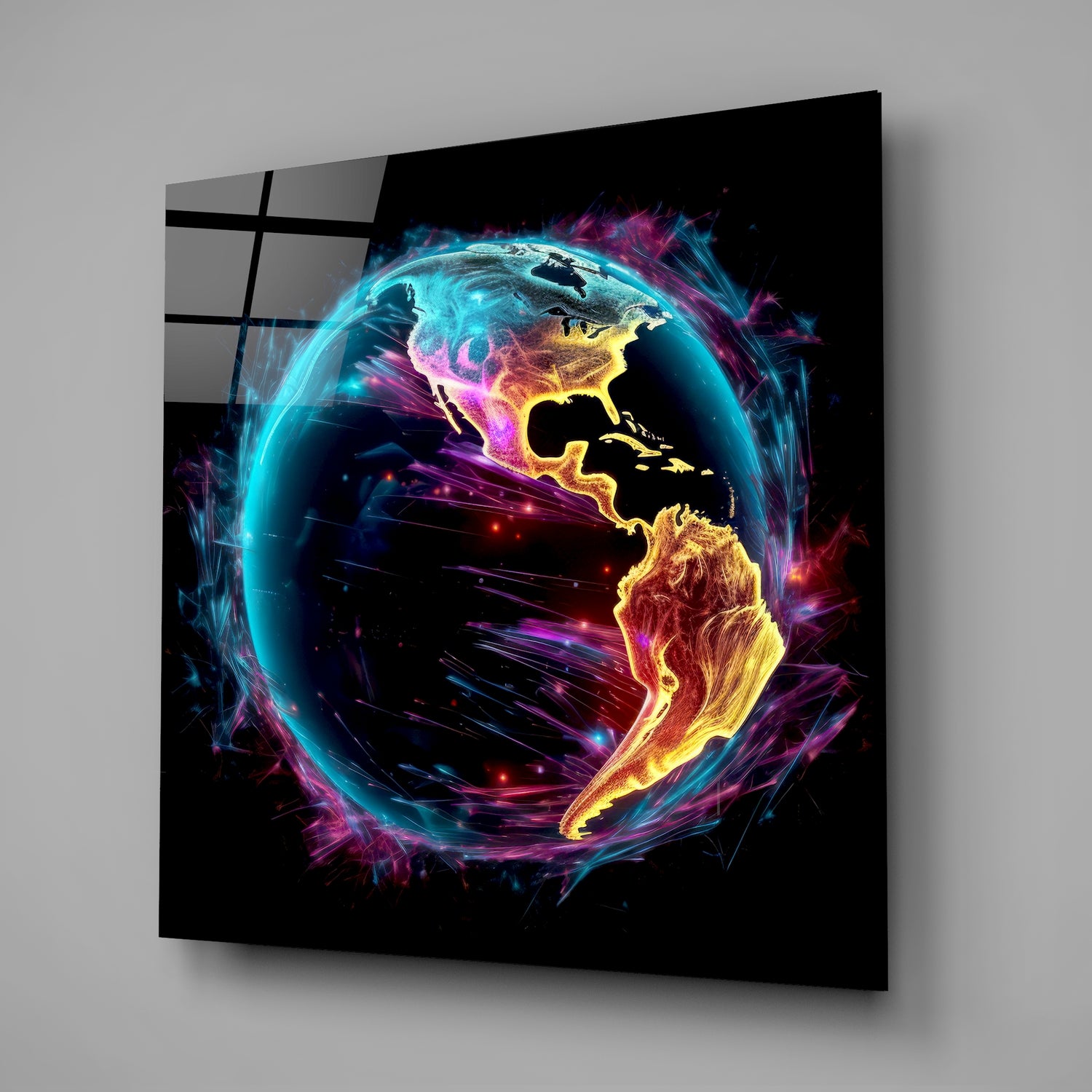 World Glass Wall Art.