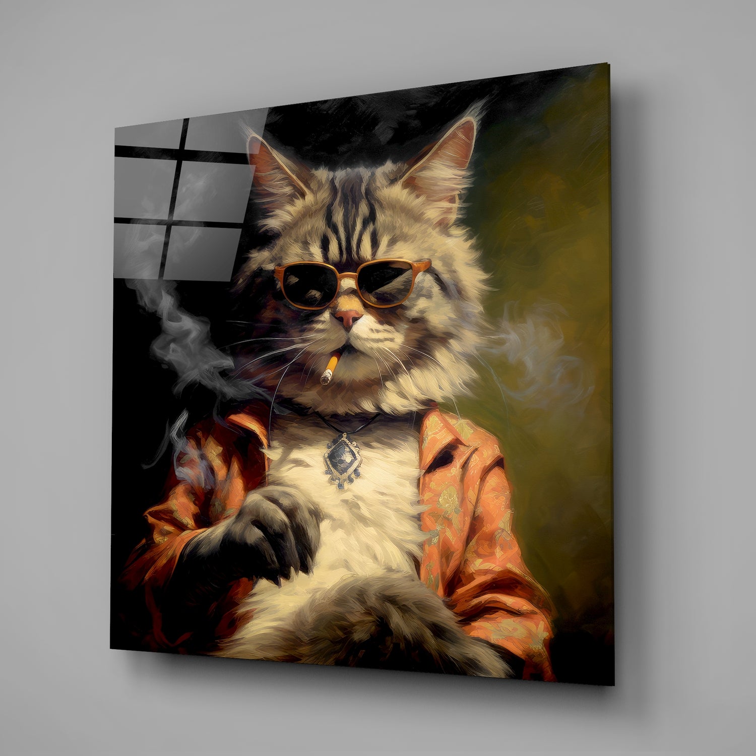 The Coolest Cat V2 Glass Wall Art.