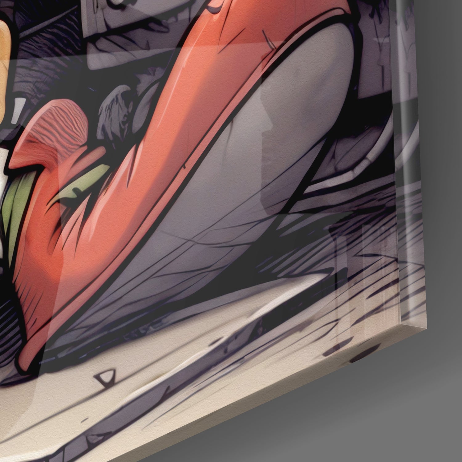 Rocker Rabbit Glass Wall Art.