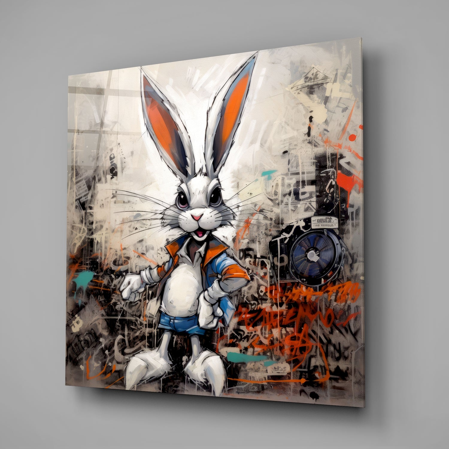Rabbit Glass Wall Art.