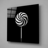 Monochrome Lolipop Glass Wall Art.
