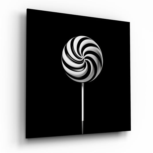 Monochrome Lolipop Glass Wall Art.