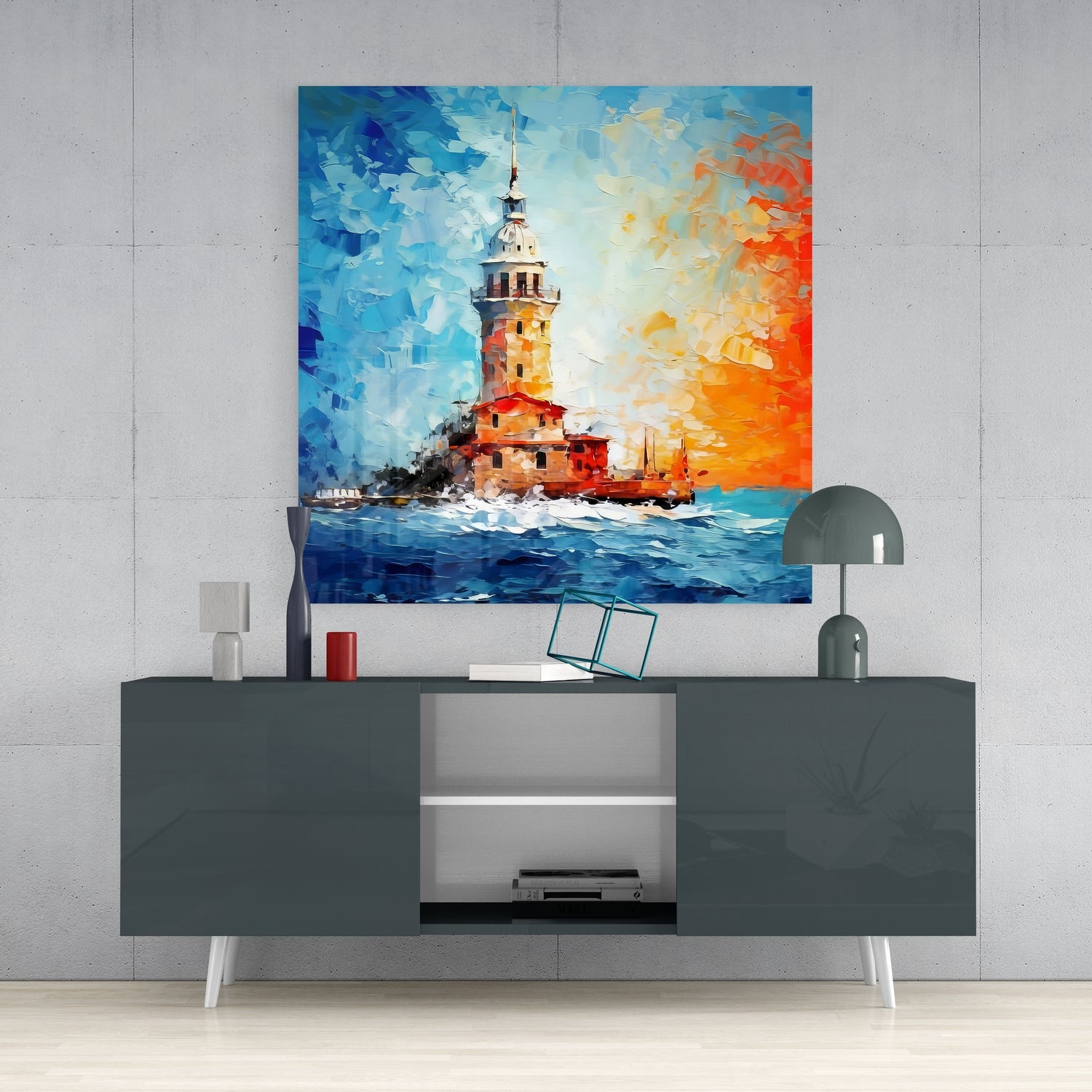 Maiden's Tower Glass Wall Art.