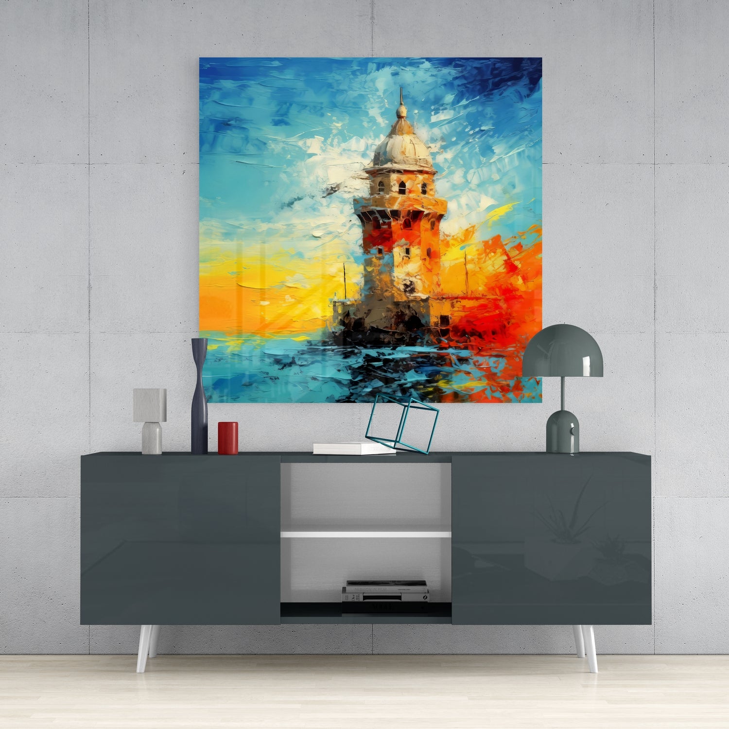 Maiden's Tower Glass Wall Art.