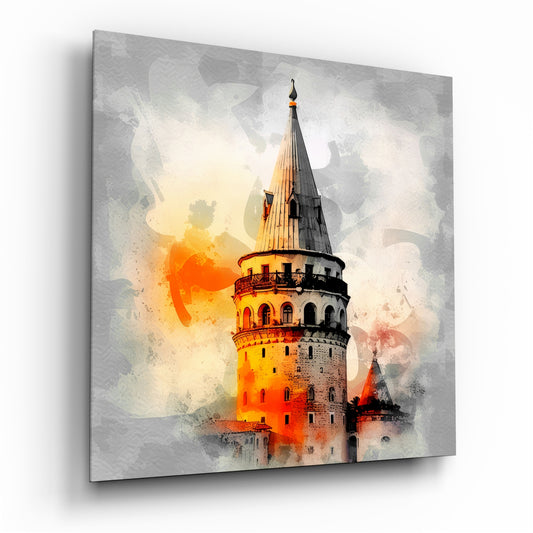 Galata Tower Glass Wall Art.